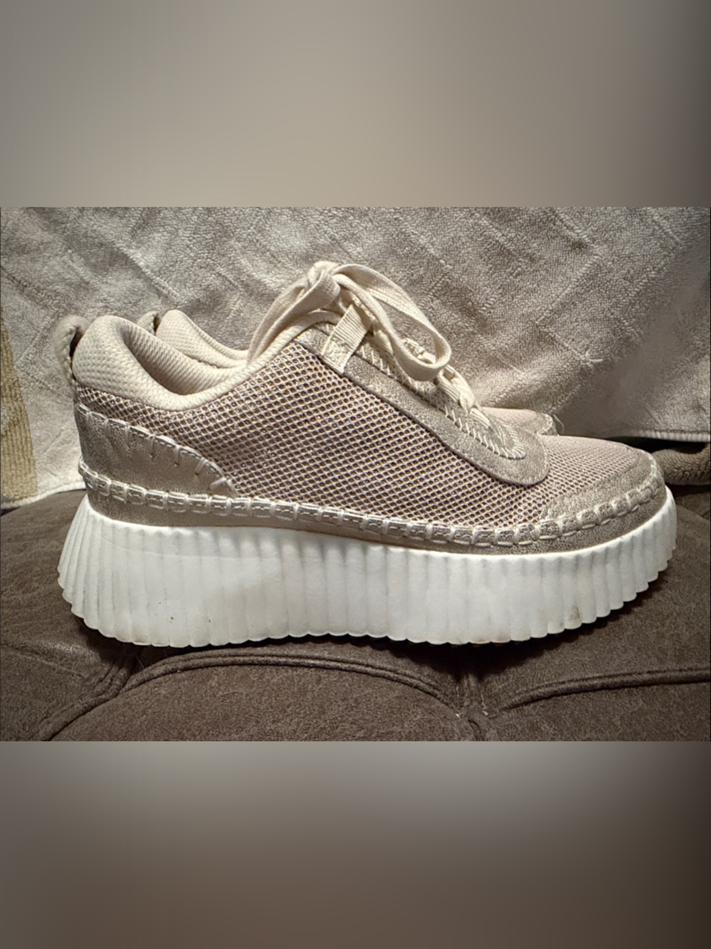 Jellypop Beige Platform Athletic Sneakers